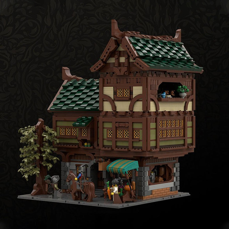 Goat Bricks MEDIEVAL MODULAR SERIES 1 - THE THREE-STORY TAVERN Building Blocks Model