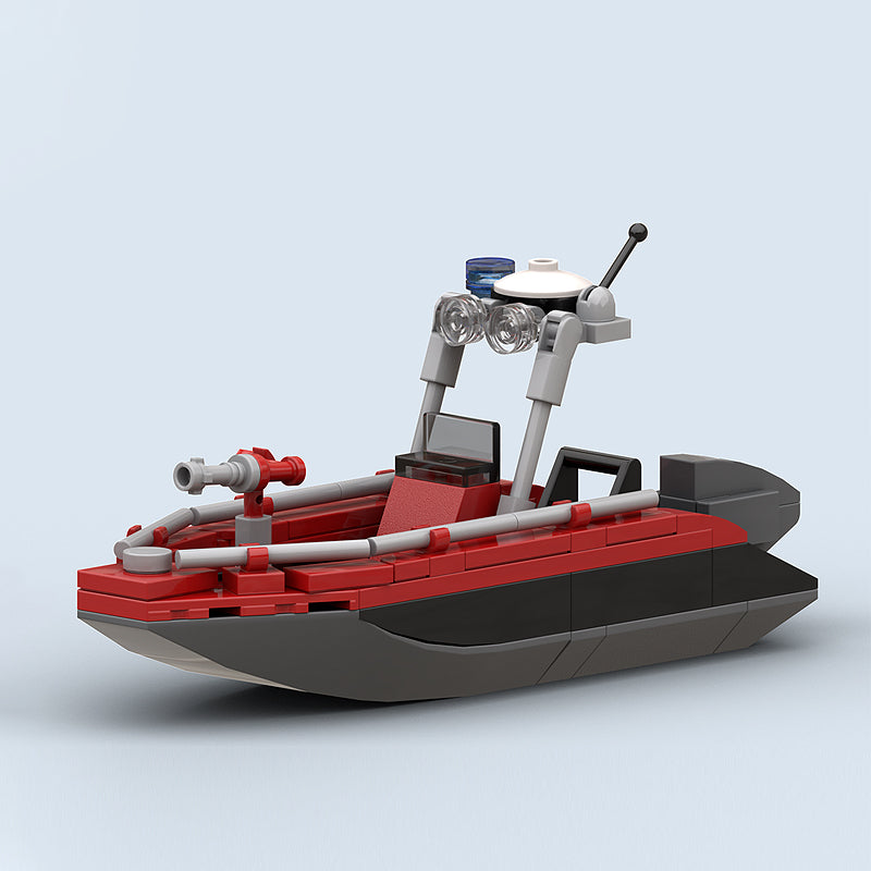Goat Bricks Dutch Fire Pick-up with Boat Trailer Building Blocks Model