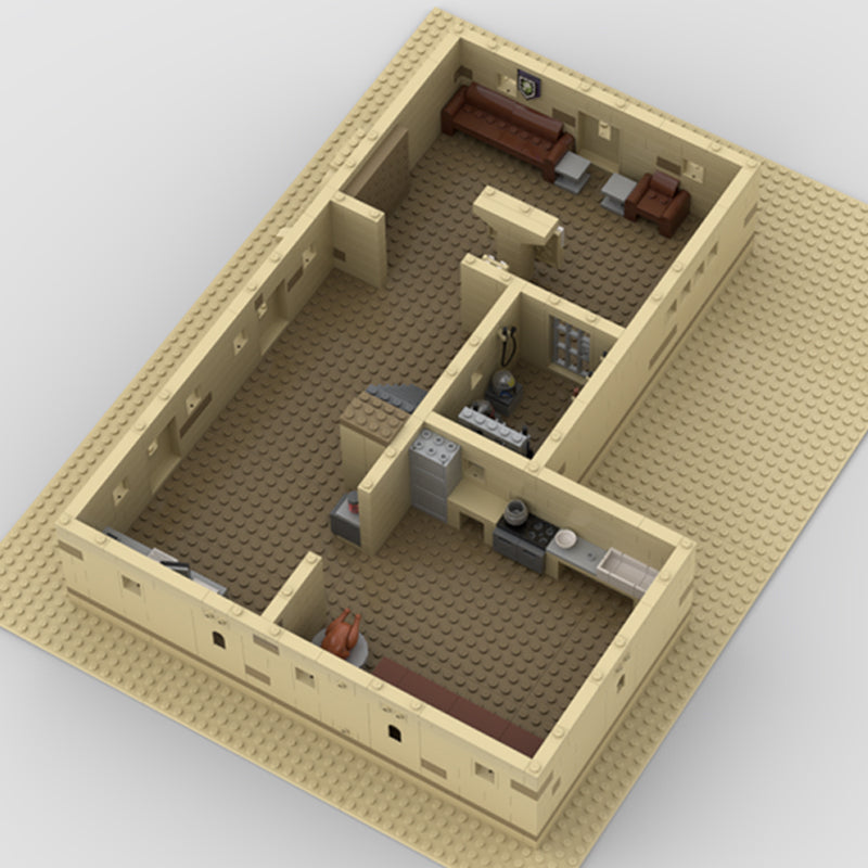 Goat Bricks Star Movie Tatooine Two Story House Building Blocks Model