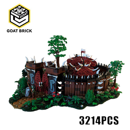 Goat Bricks Fantasy Orc Camp Building Blocks Model