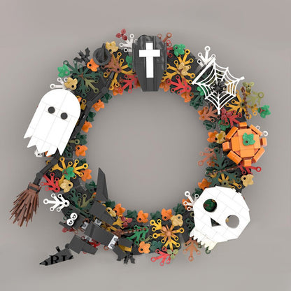 Goat Bricks Halloween Wreath Building Blocks Model