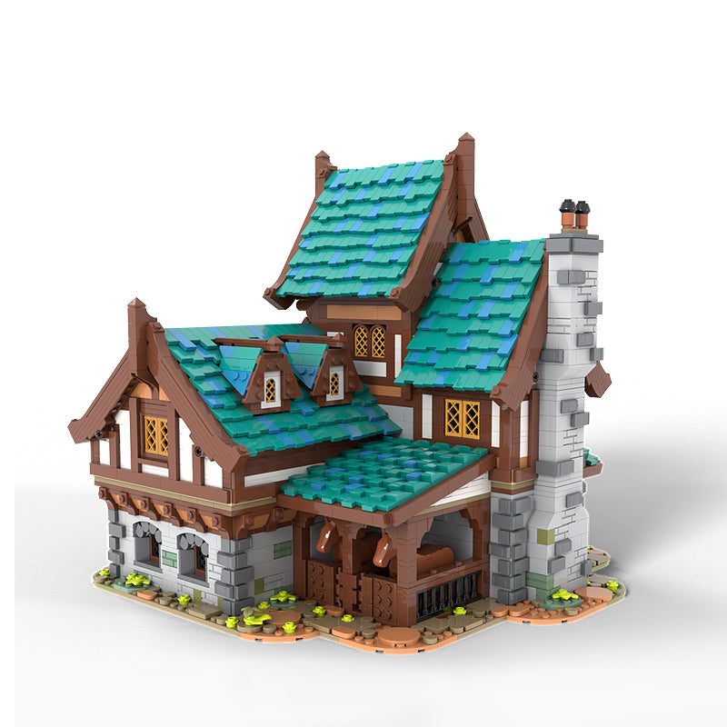 Goat Bricks Drunken Dragon Medieval Tavern Building Blocks Model