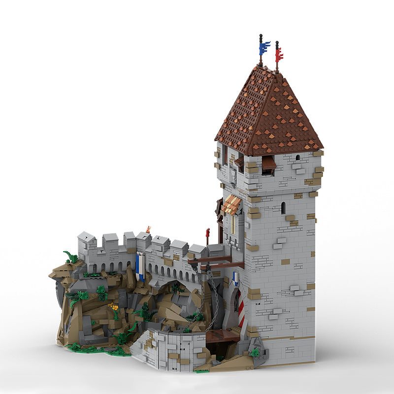 Goat Bricks Castle Hohenreuth Part 1 - Main Gate and Tower Building Blocks Model