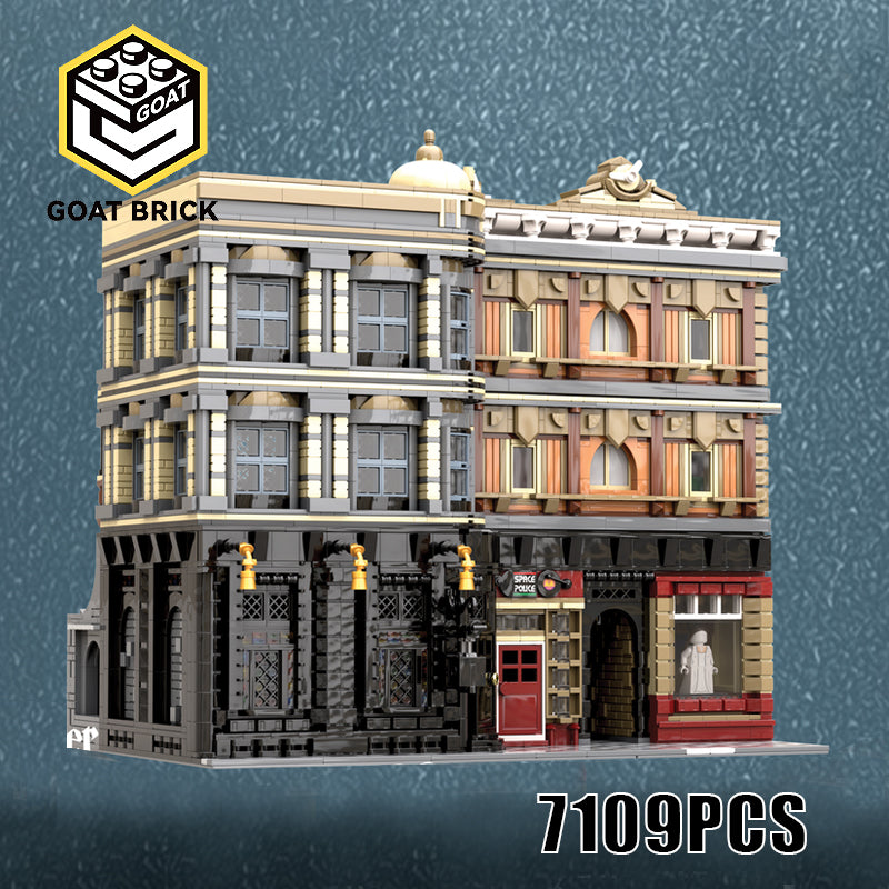 Goat Bricks Diagon Alley: The Leaky Cauldron + Diagon Alley Entrance Modular Building Blocks Model