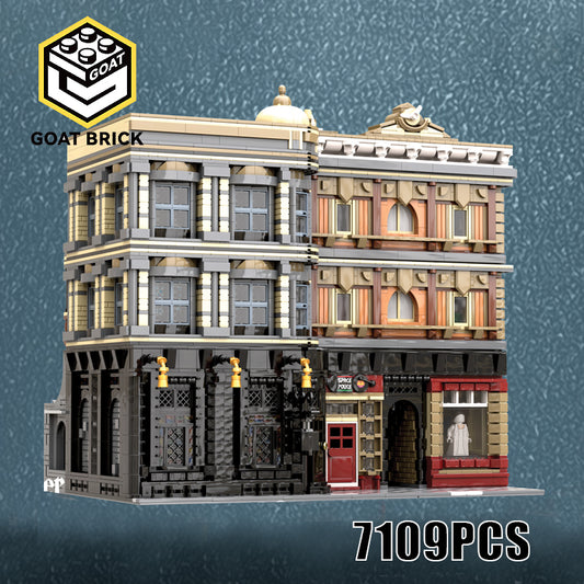 Goat Bricks Diagon Alley: The Leaky Cauldron + Diagon Alley Entrance Modular Building Blocks Model