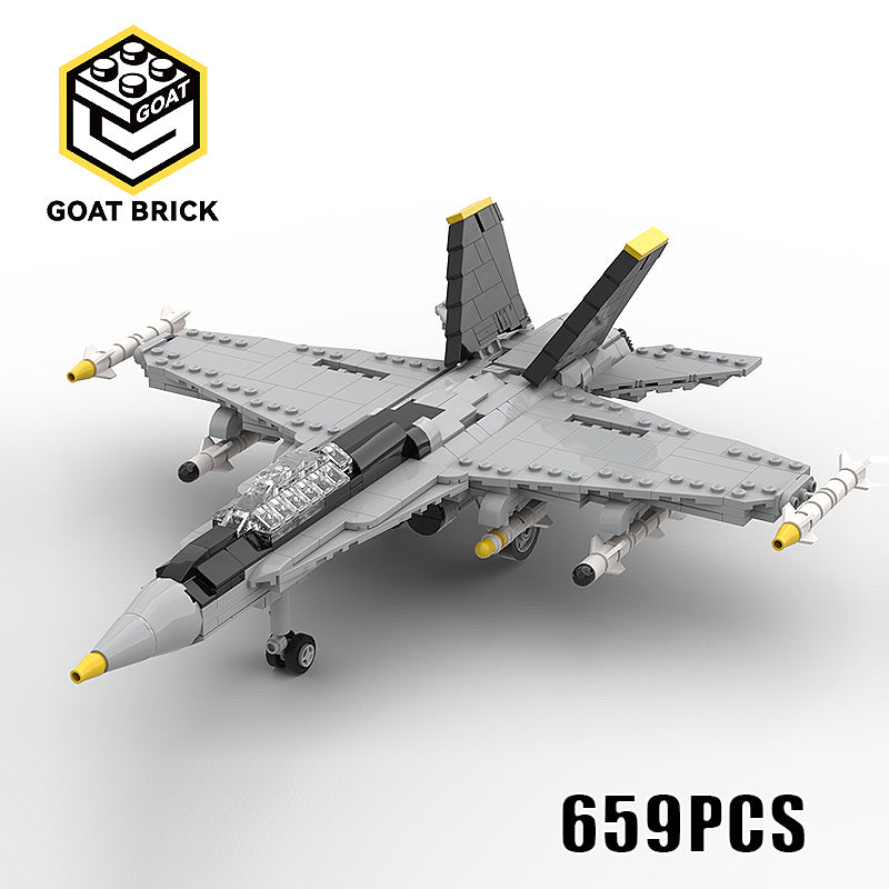 Goat Bricks F-18 Hornet 1:48 Scale Building Blocks Model