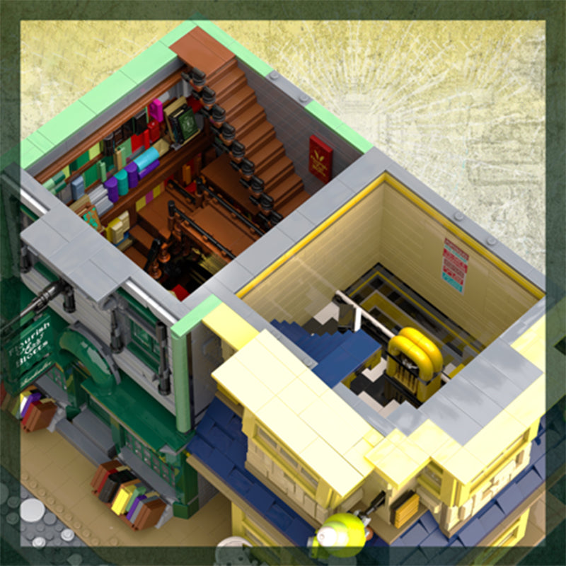 Goat Bricks Magical Movie Diagon Alley: Flourish + Blotts & Florean Fortescue's Ice Cream Parlour Building Blocks Model