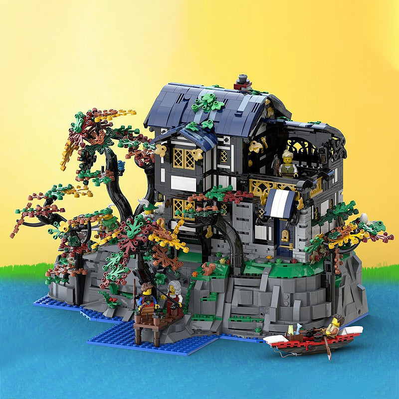 Goat Bricks Forest Cottage by the River Building Blocks Model