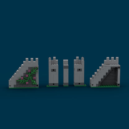 Goat Bricks MOdular castle connectors and stairs Building Blocks Model