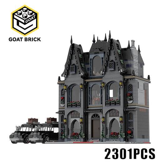Goat Bricks Morticia's Mansion - Modification of Set 76786 Building Blocks Model
