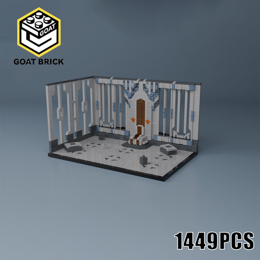 Goat Bricks Star Movie Mandalorian Throne Room Building Blocks Model