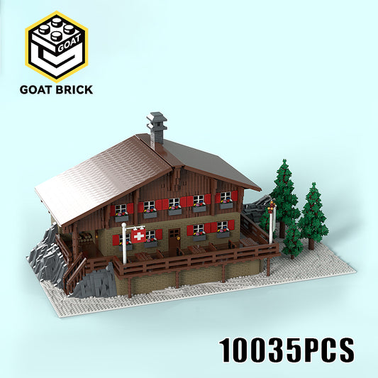Goat Bricks Ski Lodge MOC Building Blocks Model
