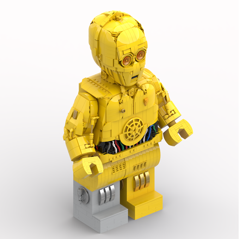 Goat Bricks Star Movie C-3PO Mega Figure Model