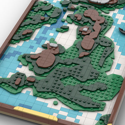 Goat Bricks Topographic Map of the United Kingdom Building Blocks Model