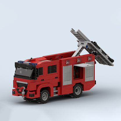 Goat Bricks Lunteren Fire Engine 4x4 Building Blocks Model
