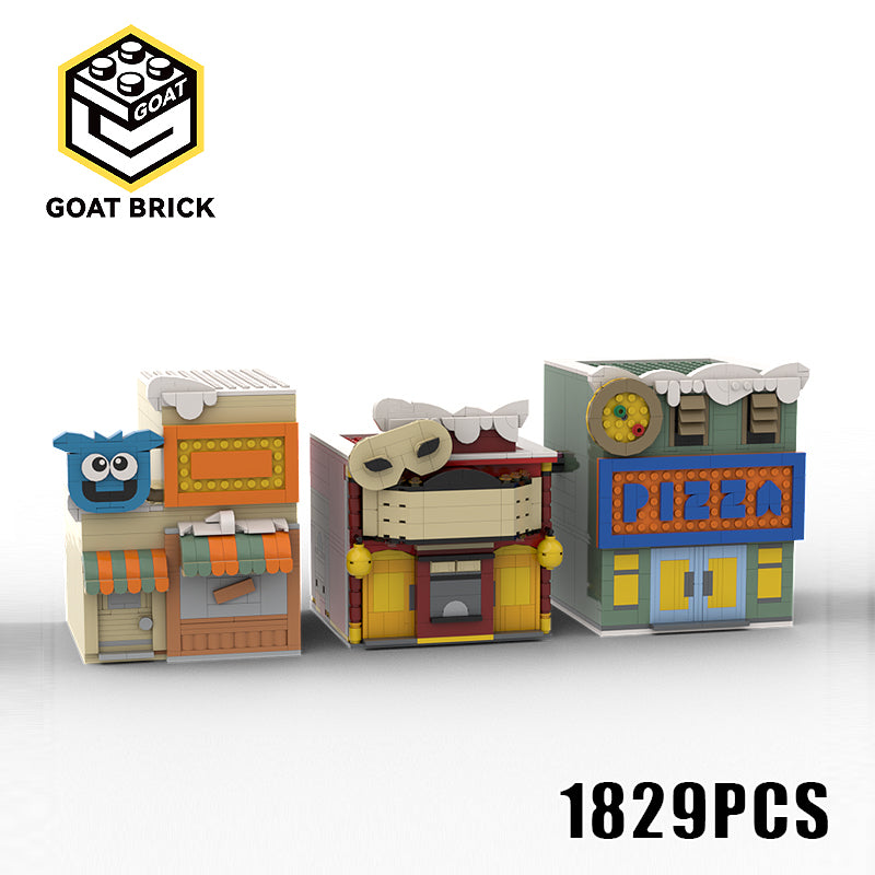 Goat Bricks Club Penguin Plaza Building Blocks Model