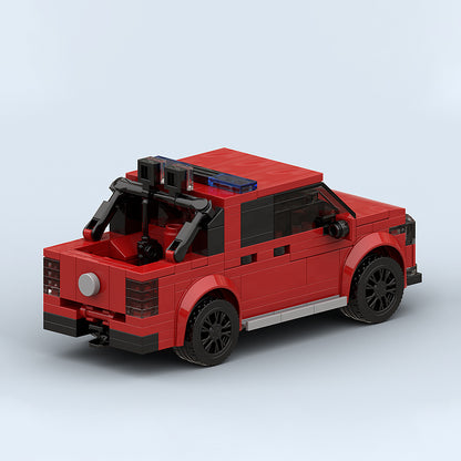 Goat Bricks Dutch Fire Pick-up with Boat Trailer Building Blocks Model