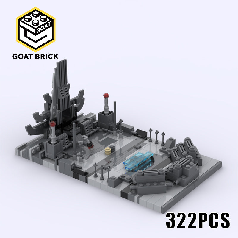 Goat Bricks Star Movie Micro Exegol Throne Room using only 75257 Falcon Building Blocks Model