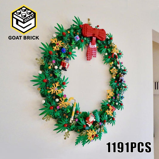 Goat Bricks Christmas wreath Building Blocks Model