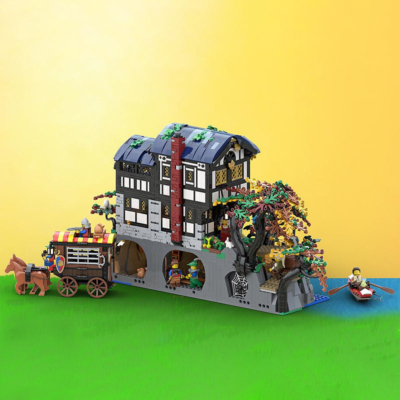 Goat Bricks Forest Cottage by the River Building Blocks Model