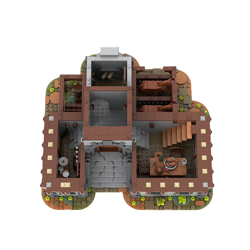 Goat Bricks Drunken Dragon Medieval Tavern Building Blocks Model