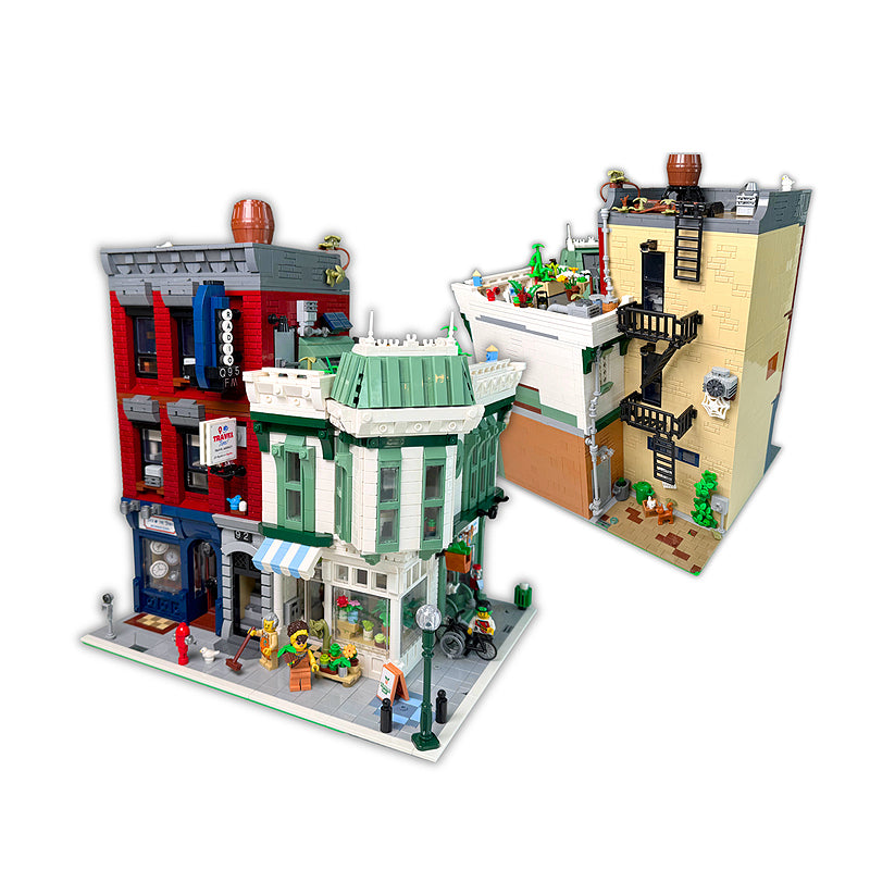 Goat Bricks Clock Shop Corner Building Blocks Model
