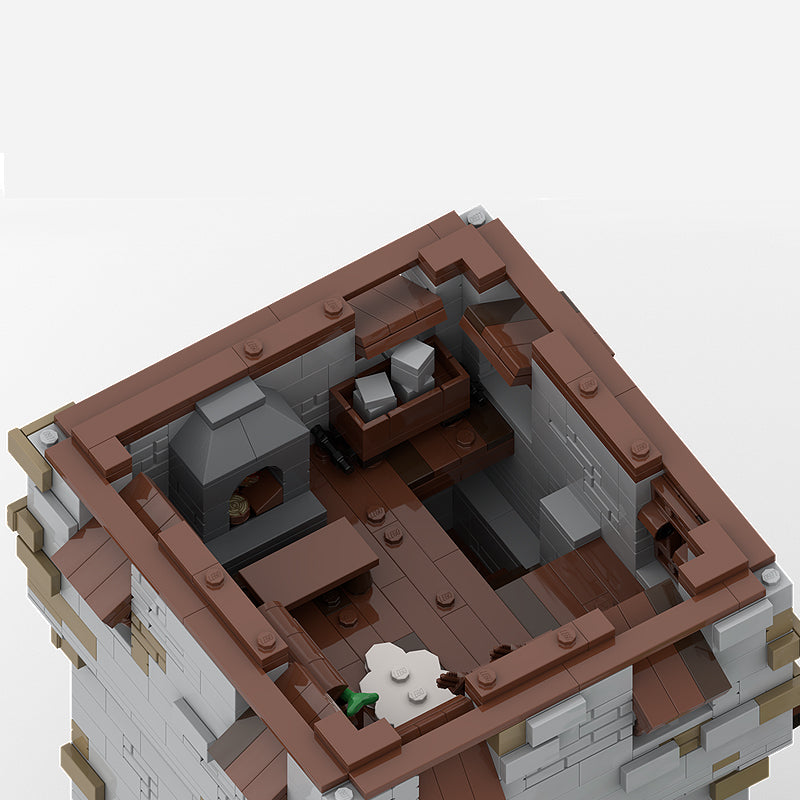 Goat Bricks Castle Hohenreuth Part 1 - Main Gate and Tower Building Blocks Model