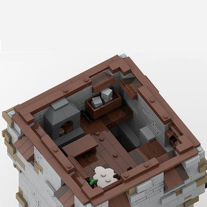 Goat Bricks Castle Hohenreuth Part 1 - Main Gate and Tower Building Blocks Model