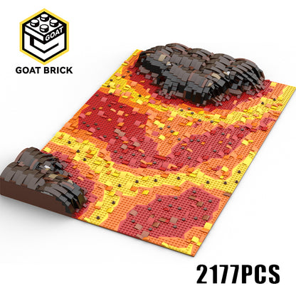 Goat Bricks Star Movie Mustafar Lava Scene Building Blocks Model