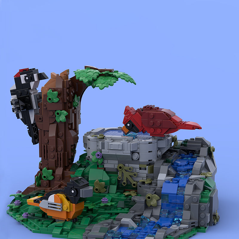 Goat Bricks Summer Bird Bath Building Blocks Model