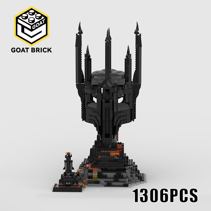 Goat Bricks Sauron's Helmet – Mount Doom Display Building Blocks Model
