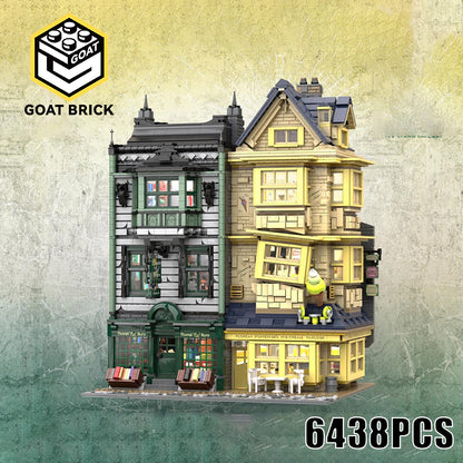 Goat Bricks Magical Movie Diagon Alley: Flourish + Blotts & Florean Fortescue's Ice Cream Parlour Building Blocks Model