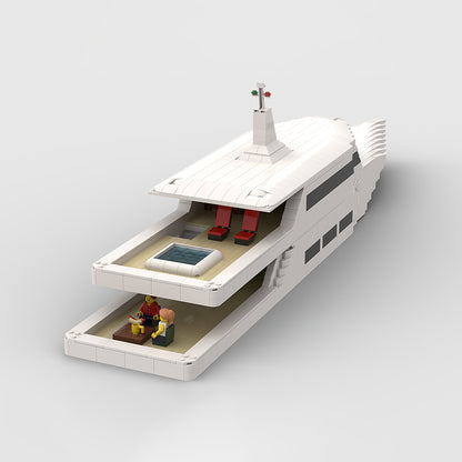 Goat Bricks Super Yacht Minifigure Scale Building Blocks Model