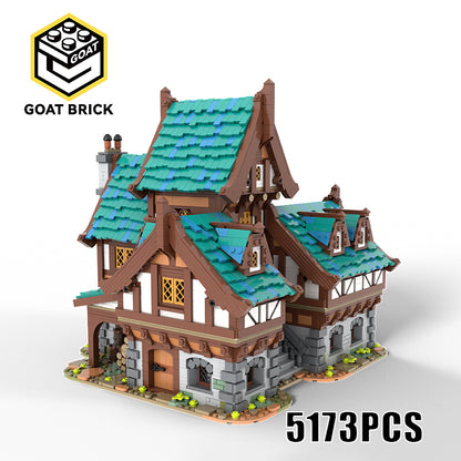 Goat Bricks Drunken Dragon Medieval Tavern Building Blocks Model