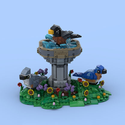 Goat Bricks Spring Bird Bath Building Blocks Model
