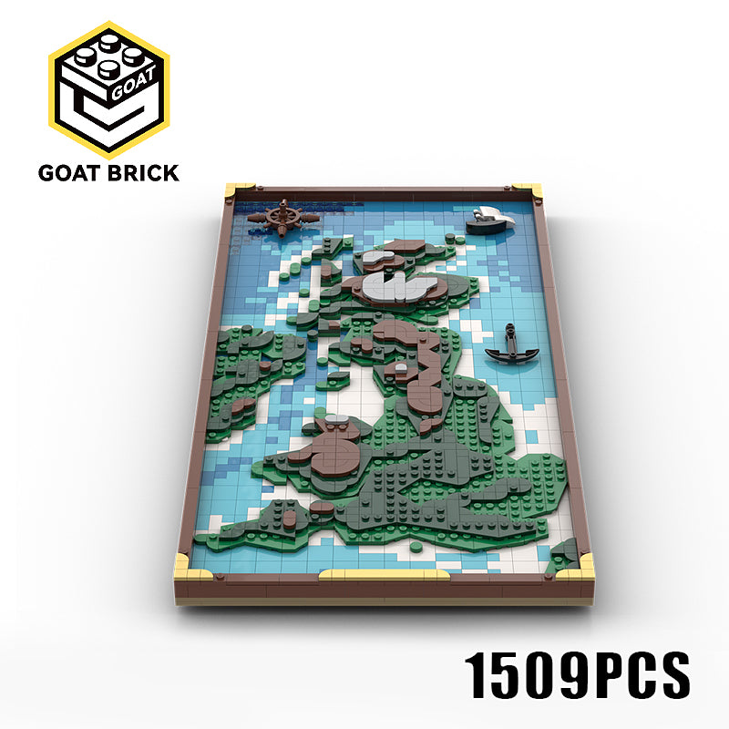 Goat Bricks Topographic Map of the United Kingdom Building Blocks Model