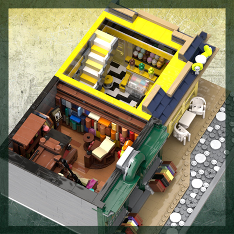 Goat Bricks Magical Movie Diagon Alley: Flourish + Blotts & Florean Fortescue's Ice Cream Parlour Building Blocks Model