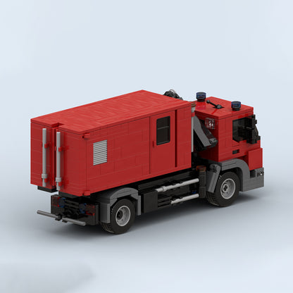 Goat Bricks Ridderkerk Fire Hooklift with Air Container Building Blocks Model