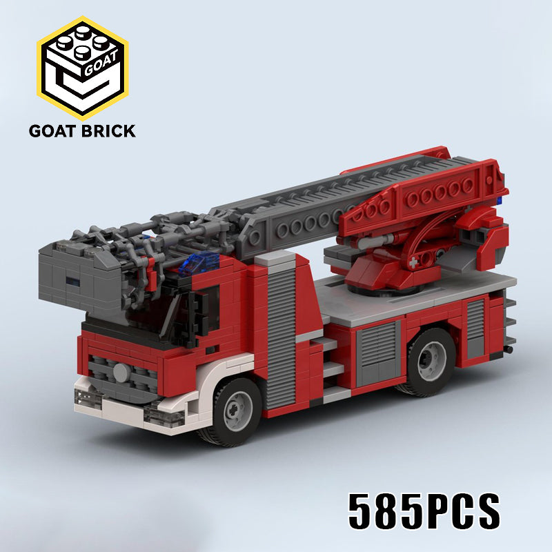 Goat Bricks German Fire Ladder Truck Building Blocks Model
