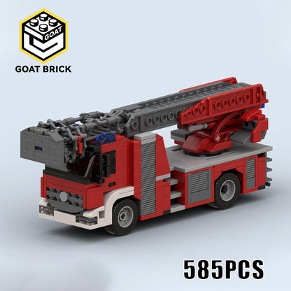 Goat Bricks German Fire Ladder Truck Building Blocks Model
