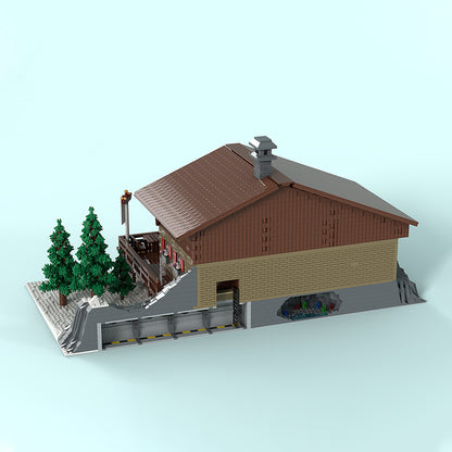Goat Bricks Ski Lodge MOC Building Blocks Model