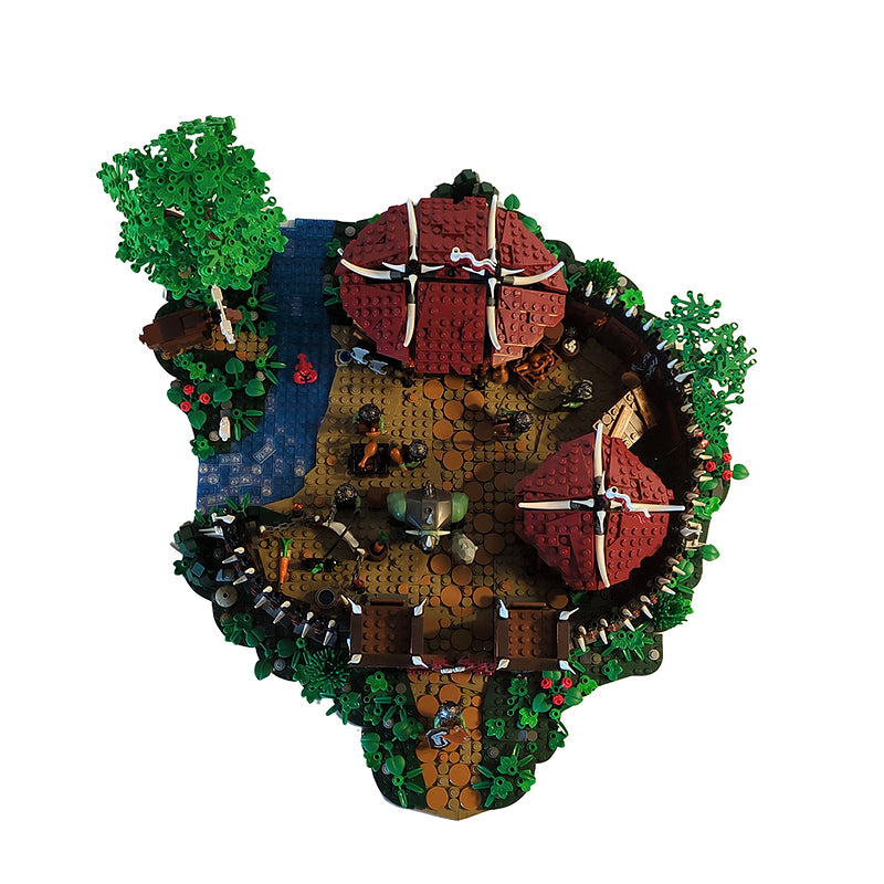 Goat Bricks Fantasy Orc Camp Building Blocks Model