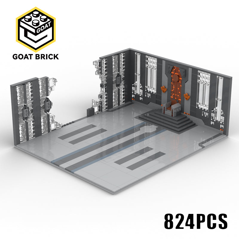 Goat Bricks Star Movie Mandalorian Throne Room Building Blocks Model