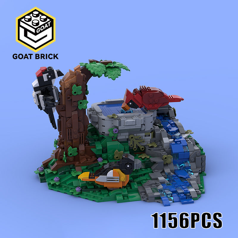 Goat Bricks Summer Bird Bath Building Blocks Model