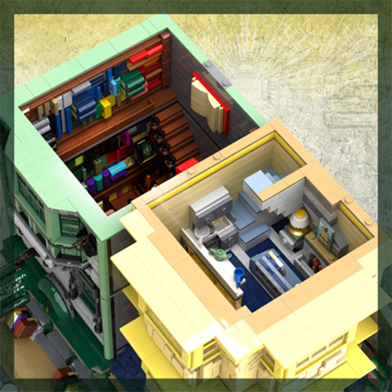 Goat Bricks Magical Movie Diagon Alley: Flourish + Blotts & Florean Fortescue's Ice Cream Parlour Building Blocks Model