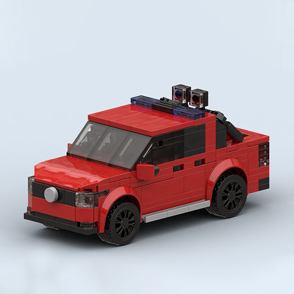 Goat Bricks Dutch Fire Pick-up with Boat Trailer Building Blocks Model