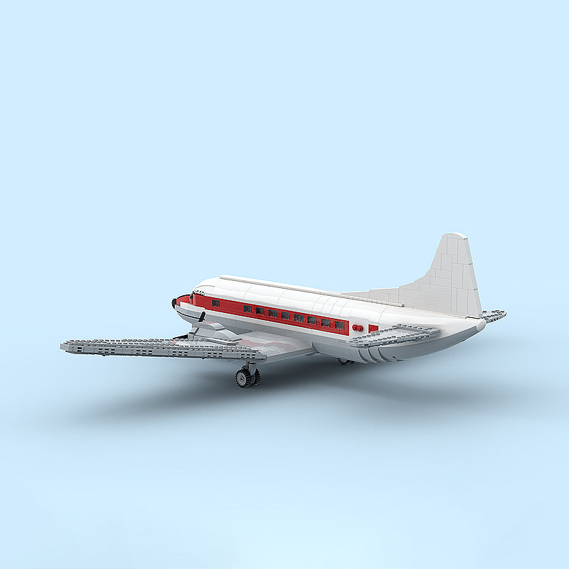 Goat Bricks Vintage Commuter Airliner Building Blocks Model