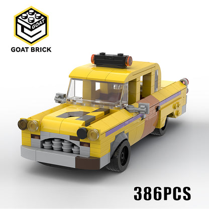 Goat Bricks 1977 checker taxi cab from the Percy Jackson and the sea of monsters movie Building Blocks Model