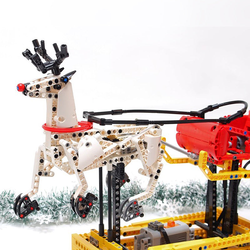 Goat Bricks Christmas Santa Sleigh Building Blocks Model