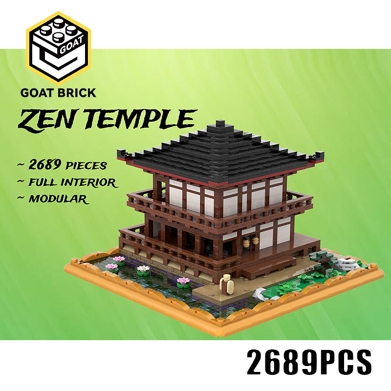 Goat Bricks Zen Temple Building Blocks Model